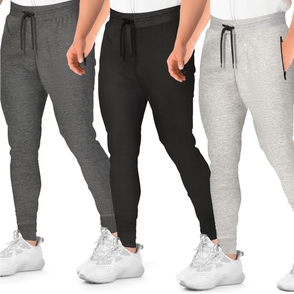 Brand New 3-Pack Mens Joggers Casual Tech Fleece Athletic Sweatpants w/ Pockets - Picture 1 of 10